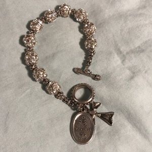 Crystal and Silver Guardian Angel Bracelet